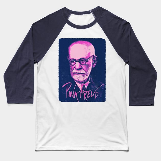 Pink Freud Baseball T-Shirt by creativespero